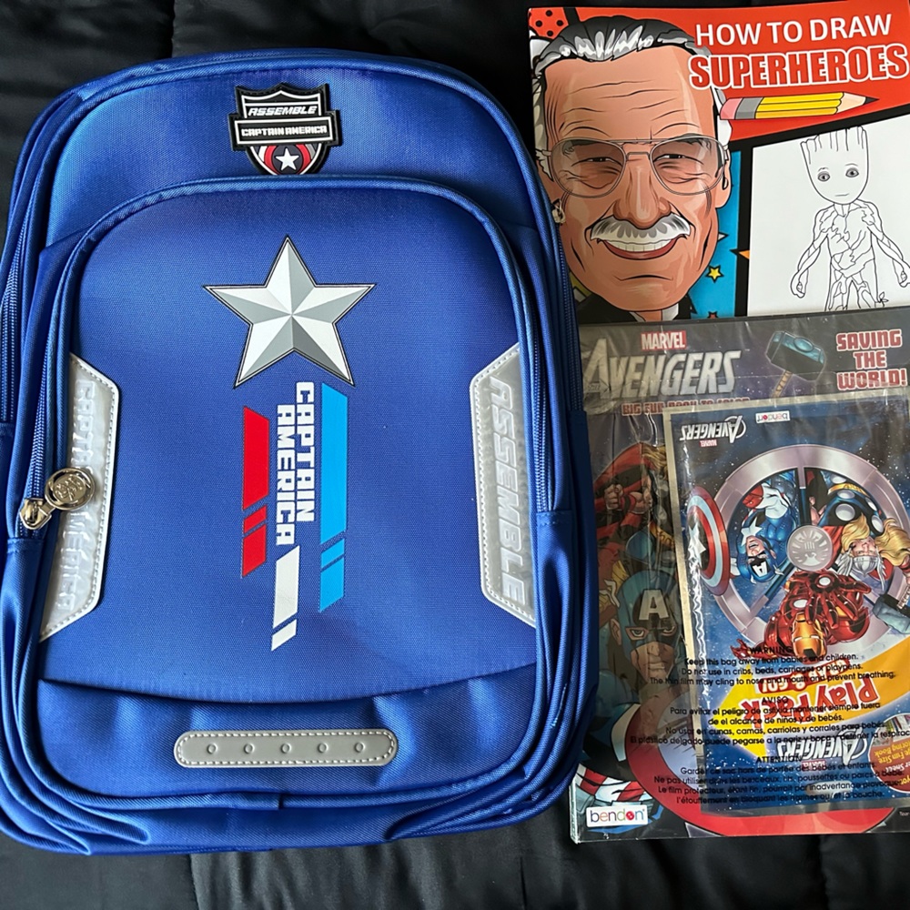 Captain America Backpack and accessories